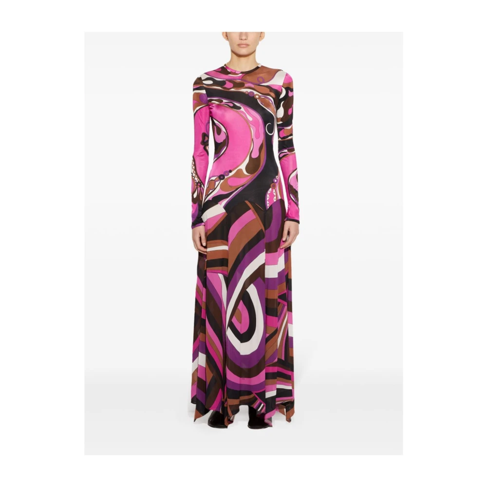EMILIO PUCCI Fuchsia Jurk voor Vrouwen Aw24 Multicolor Dames