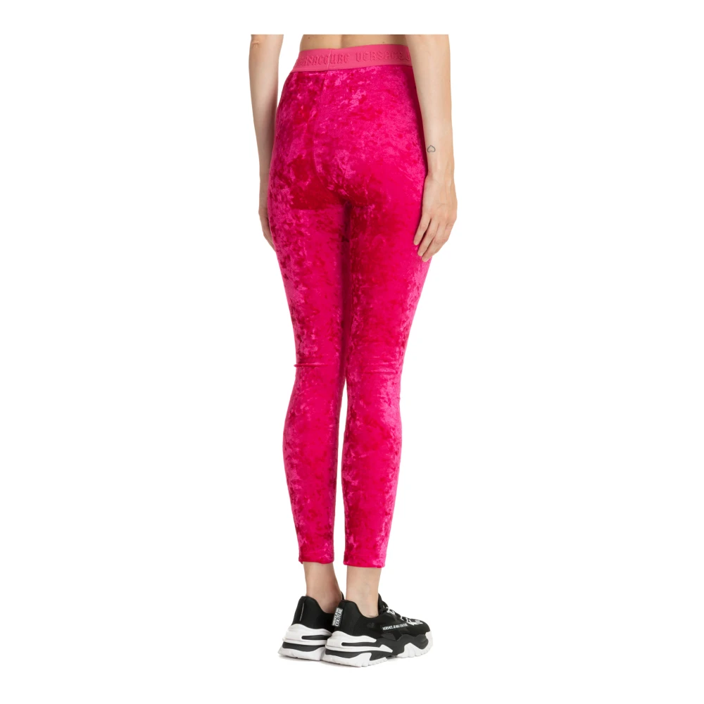 Versace Jeans Couture Geborduurde Logo Legging Pink Dames