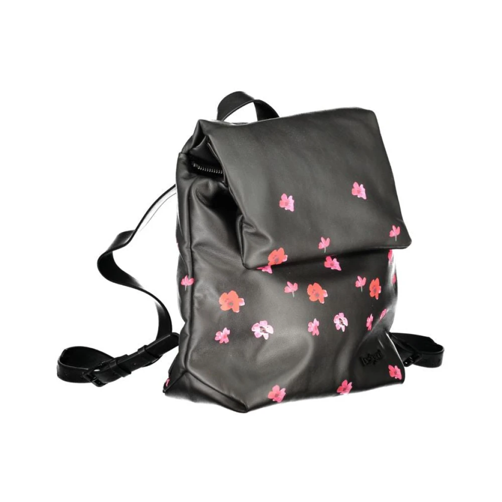 Desigual Zwarte Polyethyleen Rugzak met Verstelbare Banden Black Dames