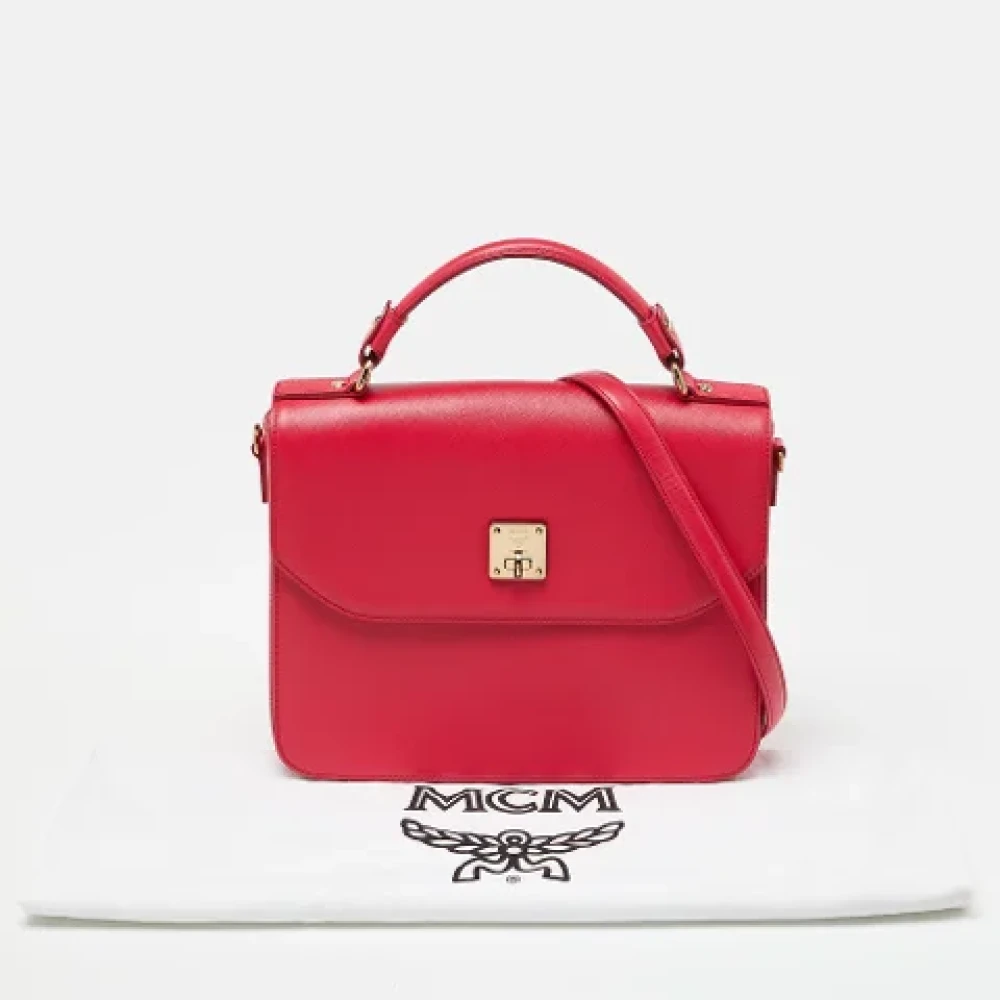 MCM Pre-owned Leather handbags Red Dames