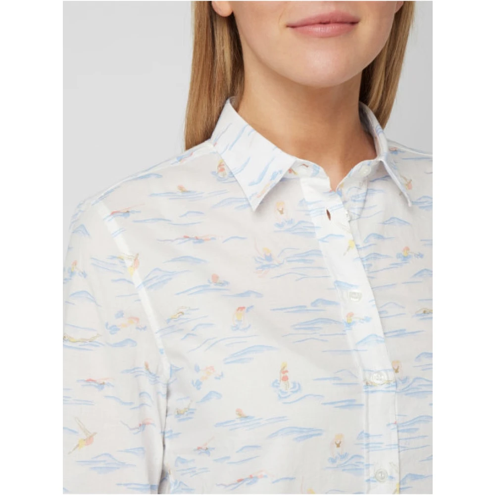 Gant Bedrukte mouwloze top White Dames