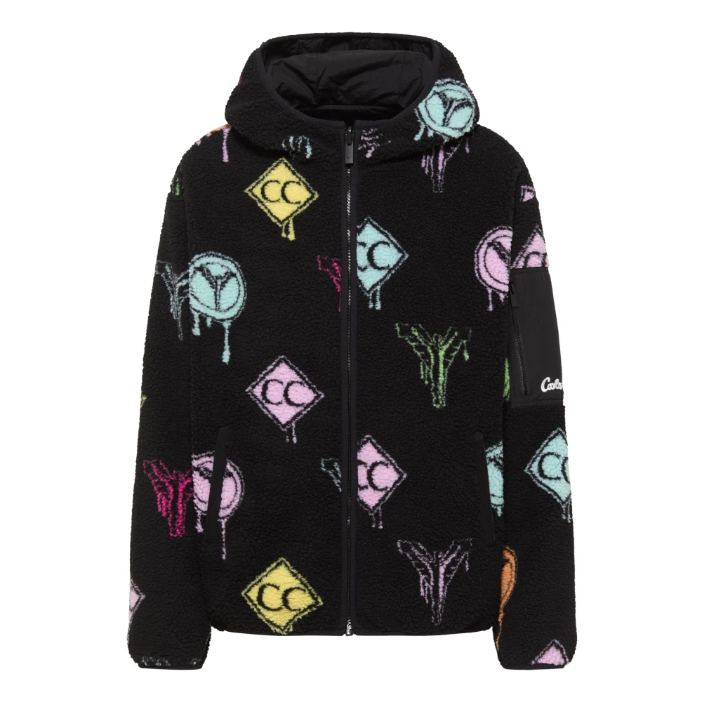 Carlo colucci Omkeerbare Teddy Fleece Jas Black Heren