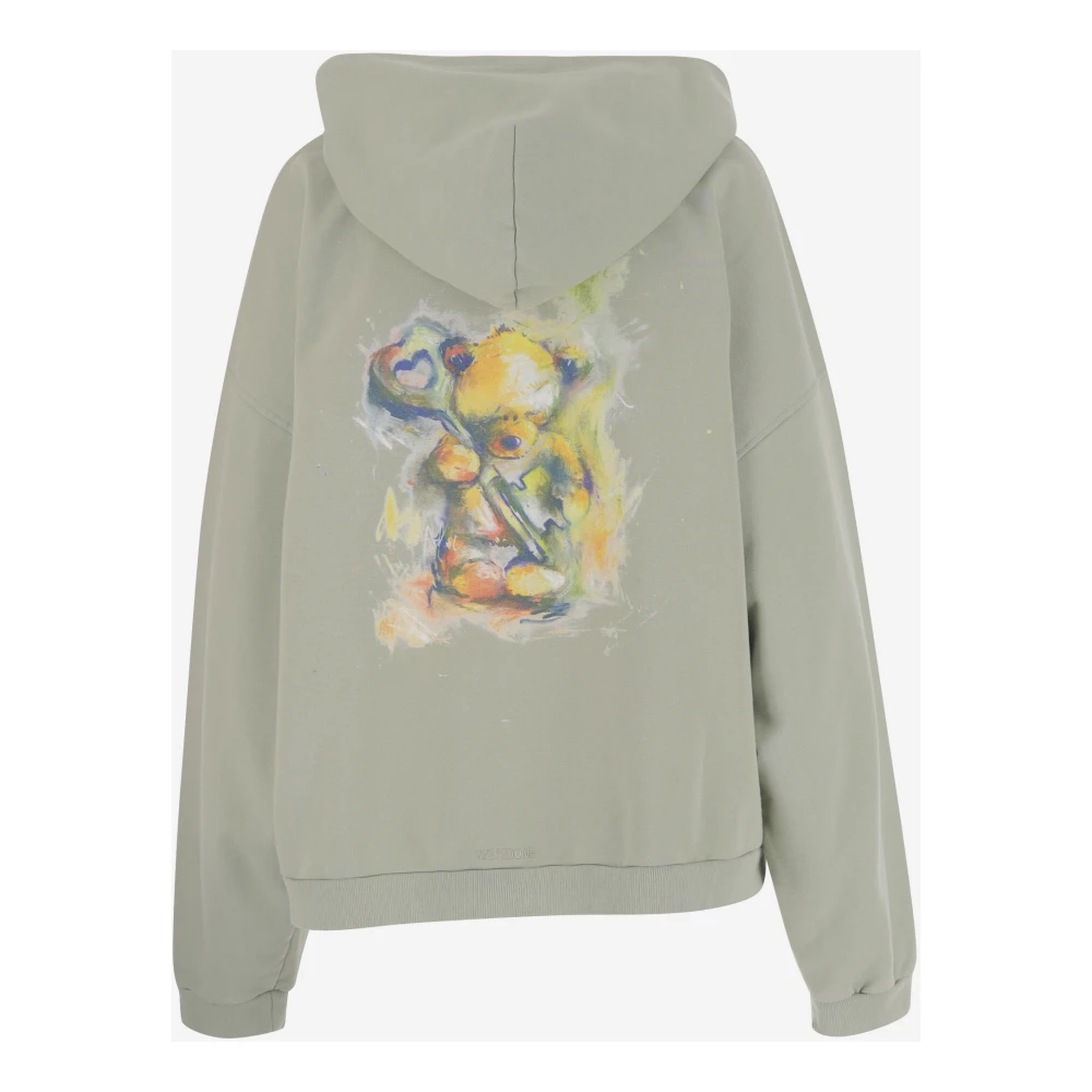 We11Done Geborduurd Logo Katoenen Sweatshirt Hoodie Green Heren