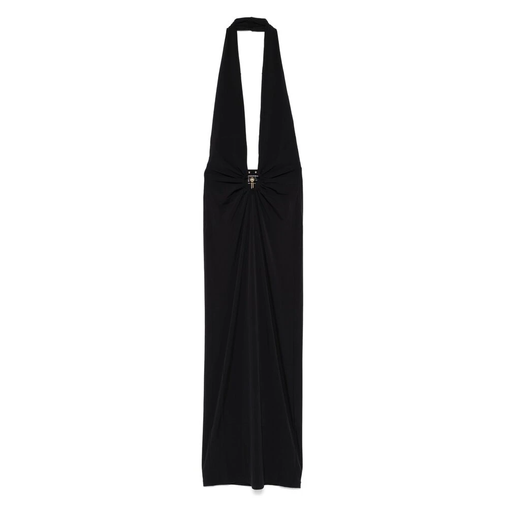 Christopher Esber Zwarte Halterneck Orbit Slip Jurk Black Dames