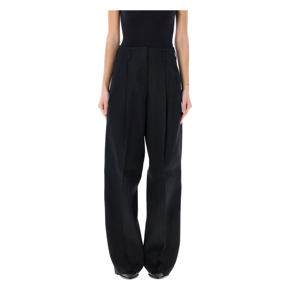 Golden Goose Vrouw Zwart Broeken Dames, M, Wol, Wijde Broek