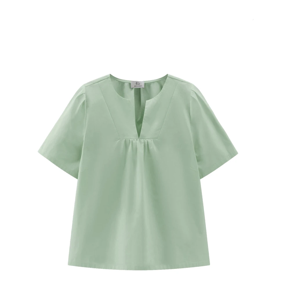 Woolrich Green Blouses, Female, M, Lightweight Cotton Poplin Blouse