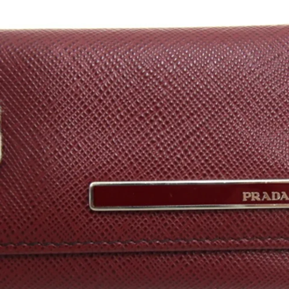 Prada Vintage Pre-owned Leather wallets Red Dames