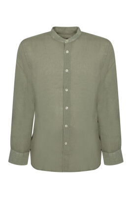 mandarin-collar-linen-shirt