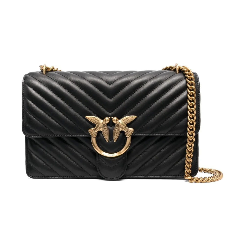 Pinko Black Classic Love Bag One Chevron - Female - Shoulder Bags - One Size - Bags