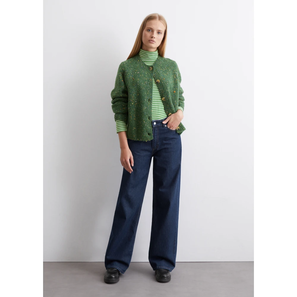 Marc O'Polo Bouclé cardigan relaxed Green Dames