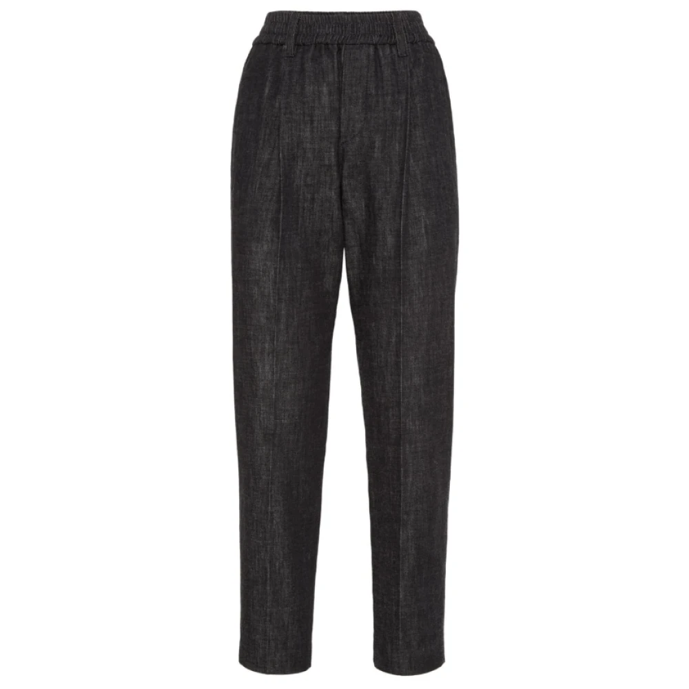 BRUNELLO CUCINELLI Zwarte high-waisted tapered jeans Black Dames