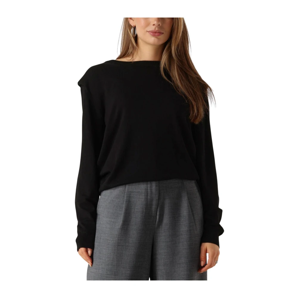 MINUS Dames Truien & Vesten Msmekira Solid Knit Pullover Zwart