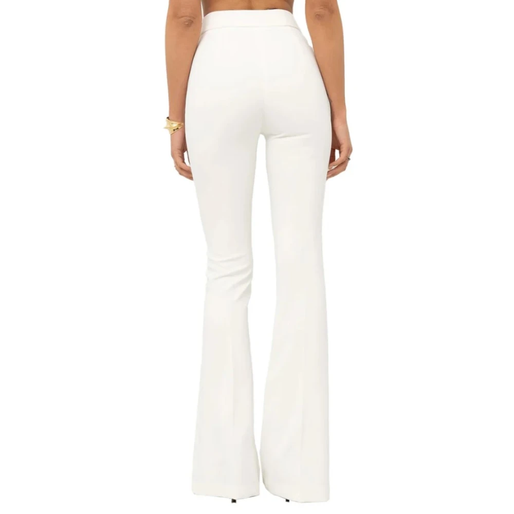 Elisabetta Franchi Wijde Pijp Strik Patroon Broek White Dames