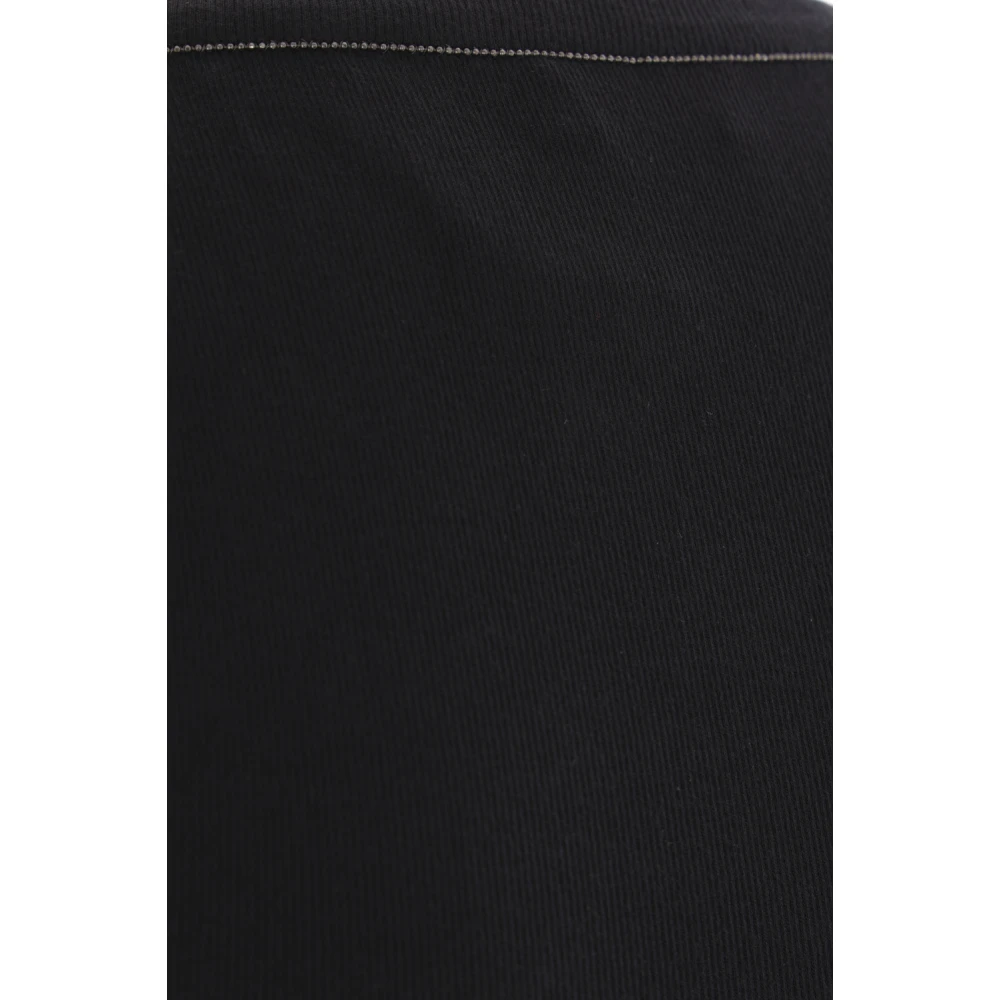 BRUNELLO CUCINELLI Zwarte Geribbelde Mouwloze Katoenen Top Black Dames