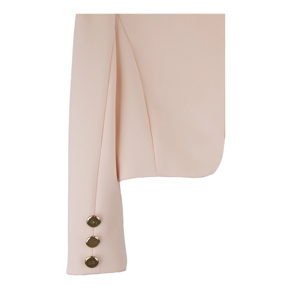 Elisabetta Franchi Gewatteerd kort jack met pofmouwen Pink Dames