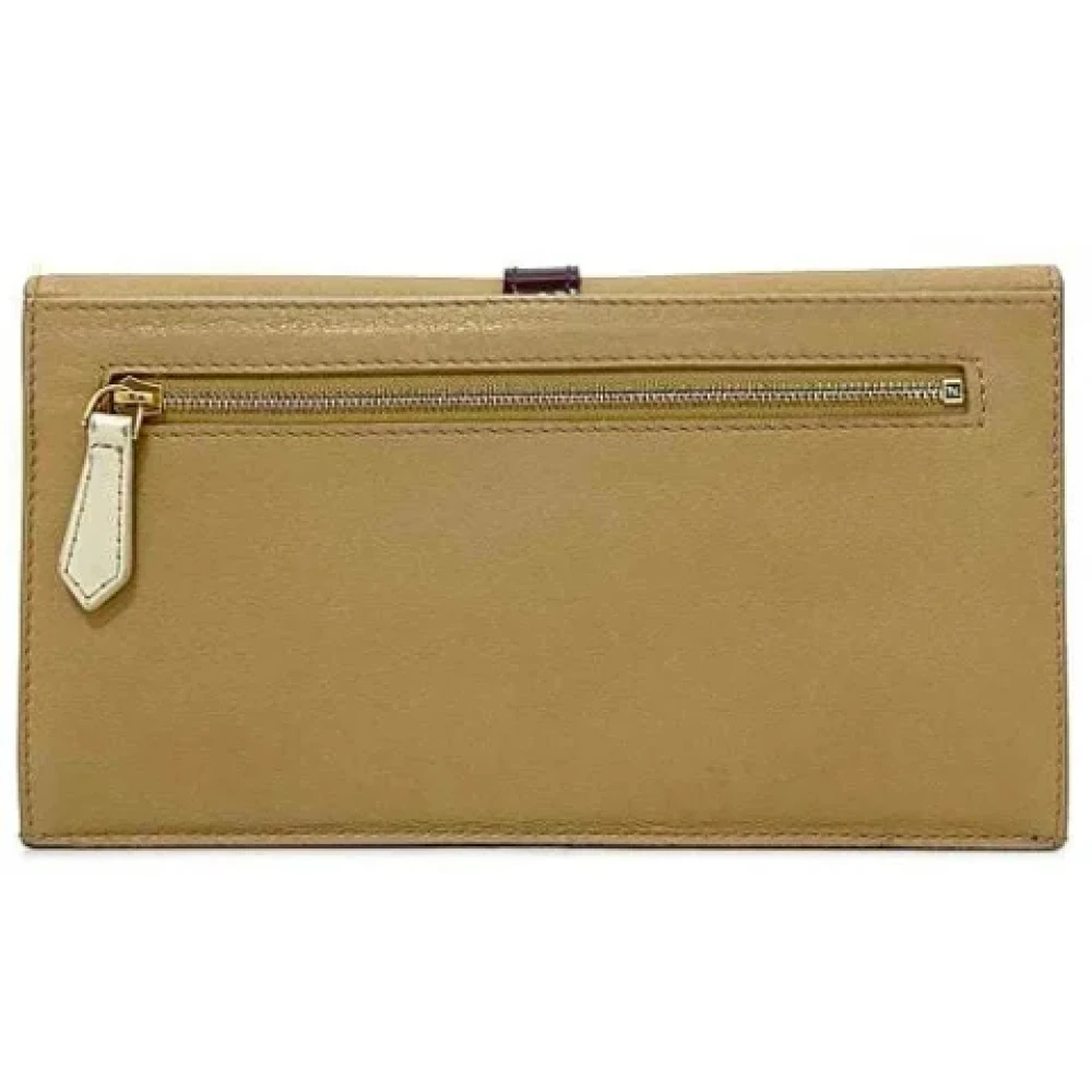 Fendi Vintage Pre-owned Leather wallets Beige Dames