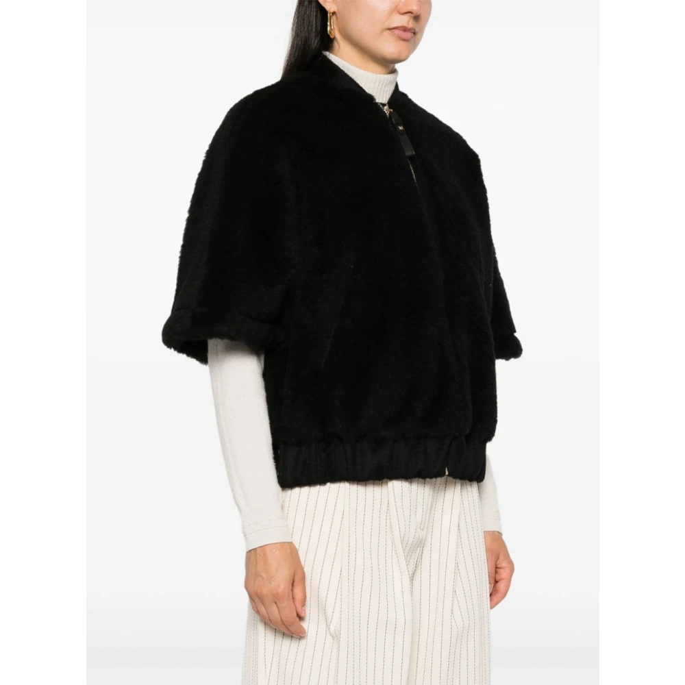 Max Mara Zwarte Teddy Bomberjack Black Dames