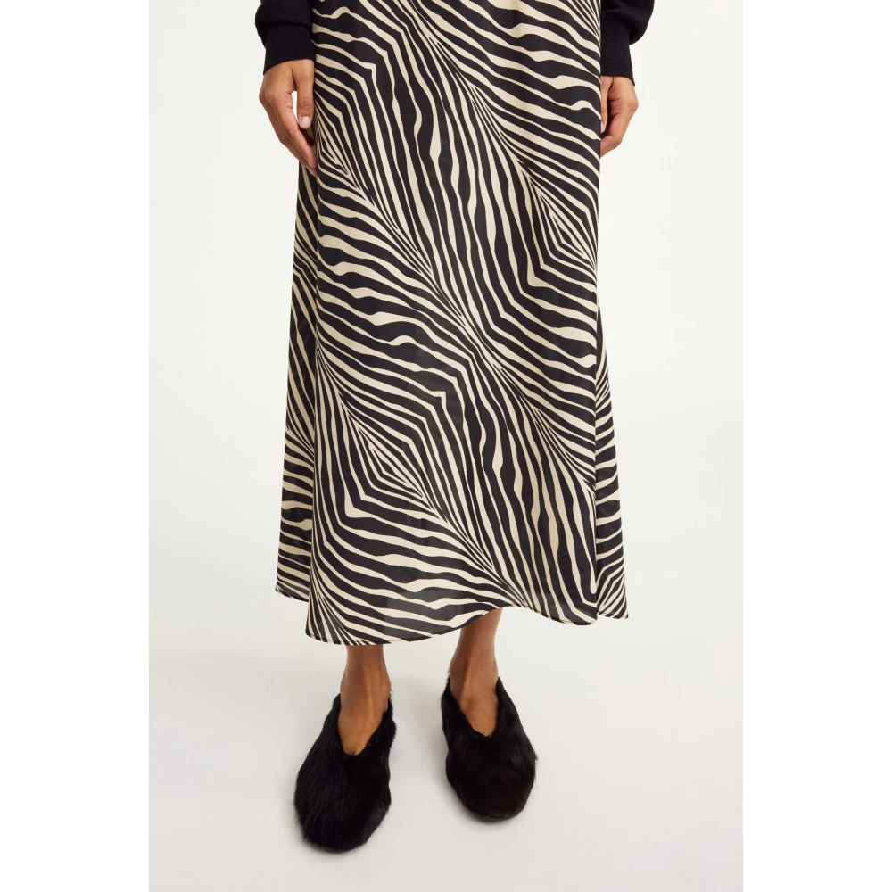 By Malene Birger Zebra A-Line Midi Rok Boshan By Herenne Birger Black Dames