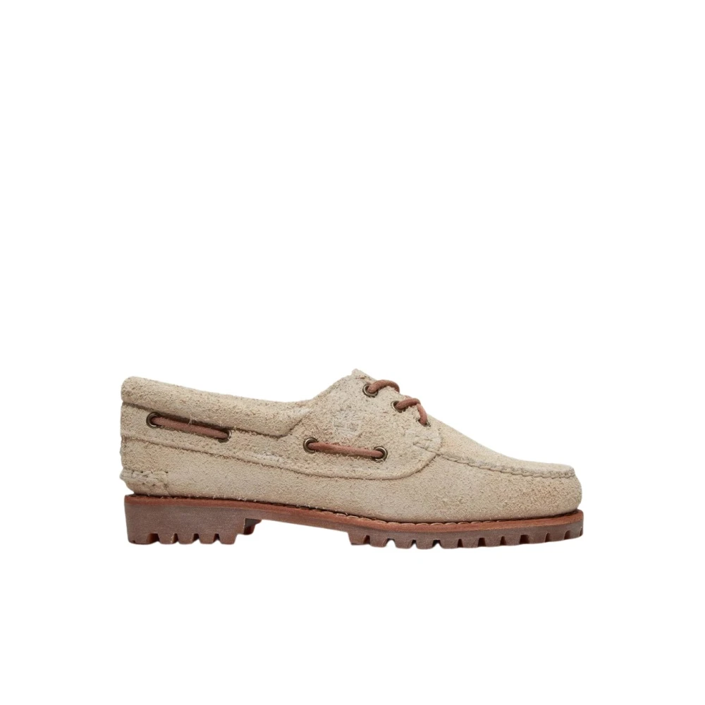 Timberland Women's Beige Handcrafted Boat Shoe Noreen In Natural Suede