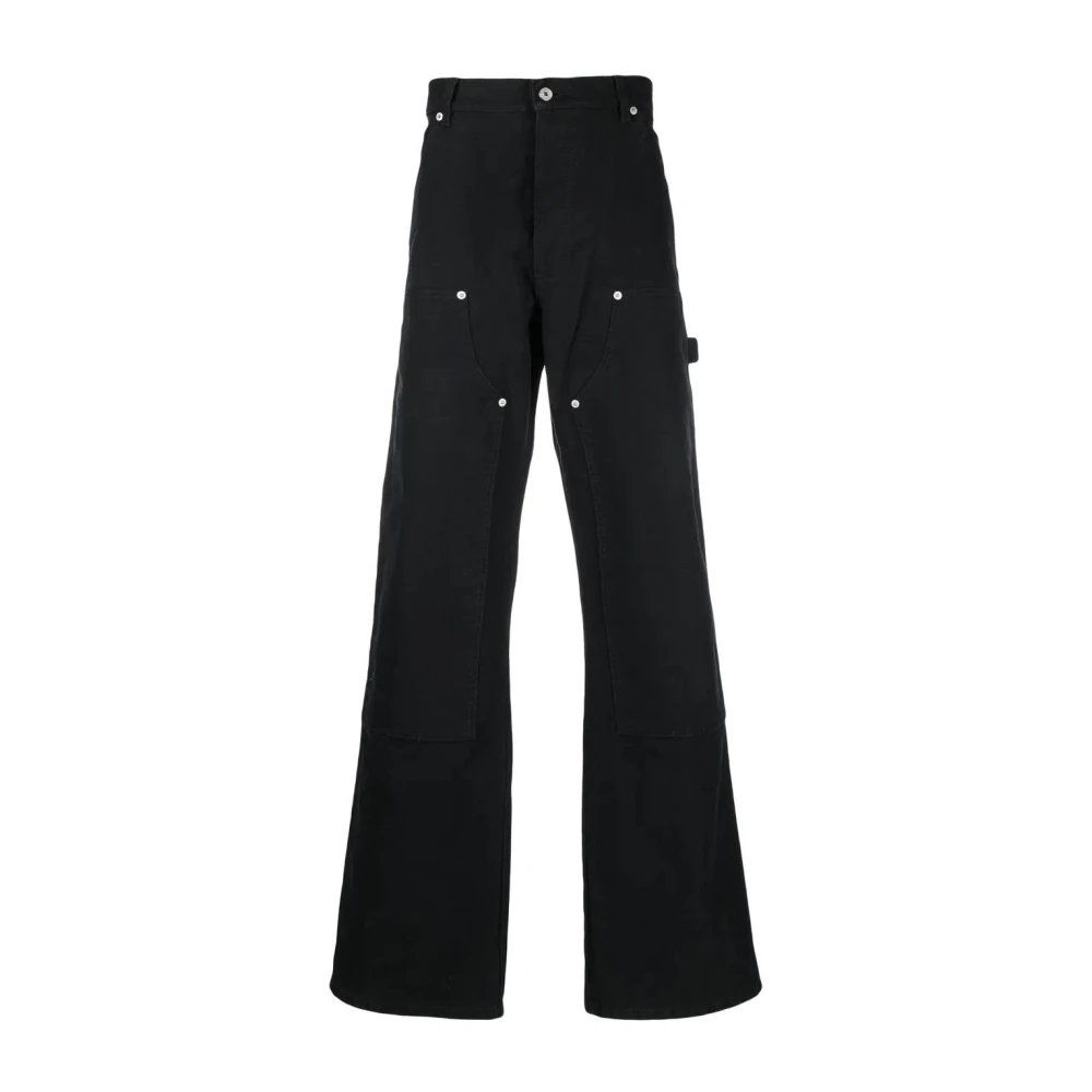 Heron Preston Svart Canvas Snickare Straight Jeans Black, Herr