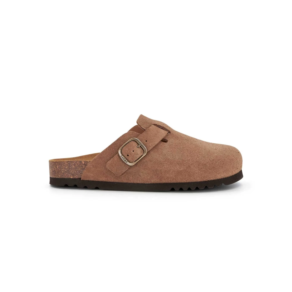 Scholl - Wildleder Clog Mit Geschlossener Spitze Und Verstellbarer Schnalle - Shoes - Damen - Beige - 36 Eu - Bild 4