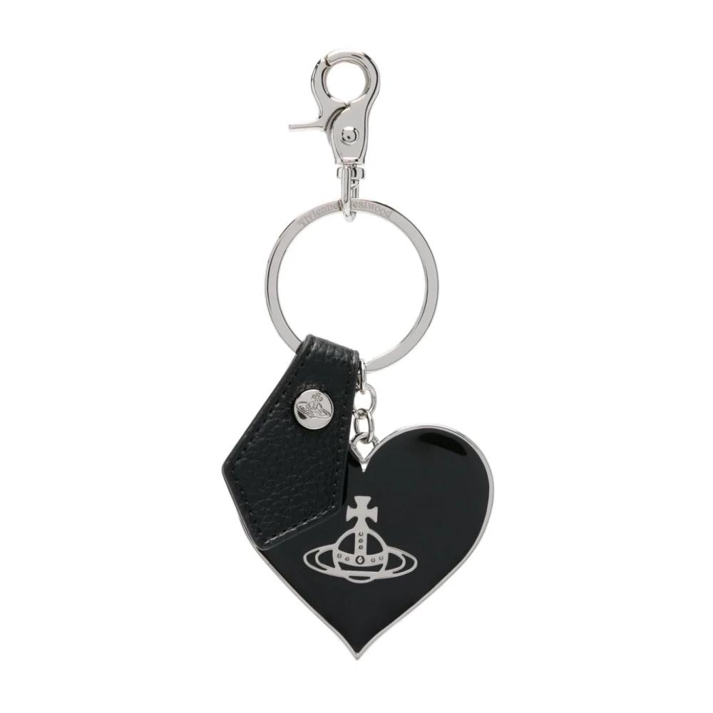 Vivienne Westwood Zwarte sleutelhangers met Orb Plaque Black Dames