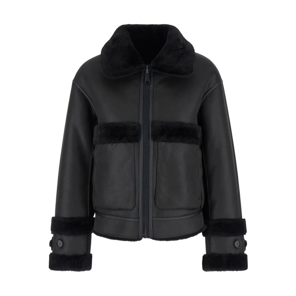 Urbancode Zwarte Merino Suedette Jas Black Dames