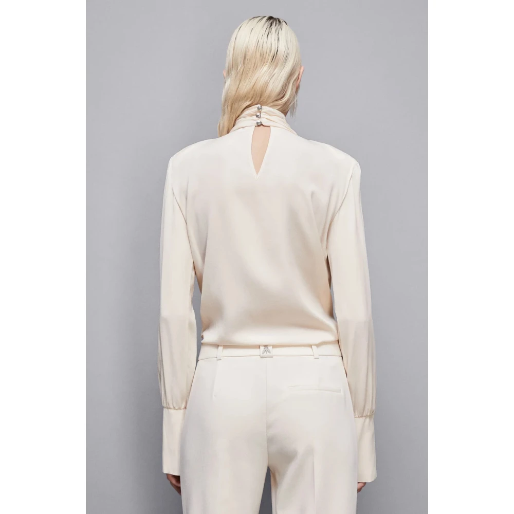 PATRIZIA PEPE Essentiële Knoopshirt Beige Dames