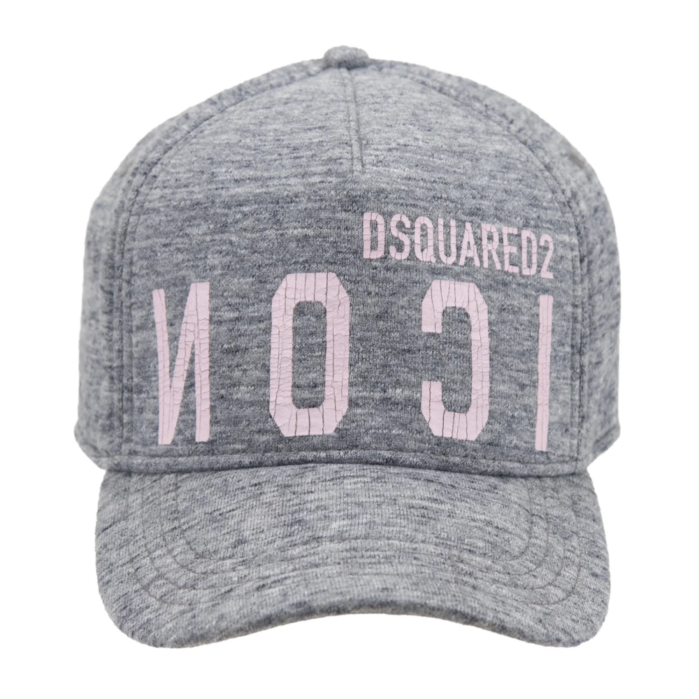 Dsquared2 Unisex Gray Snapback Baseball Cap With Icon Print