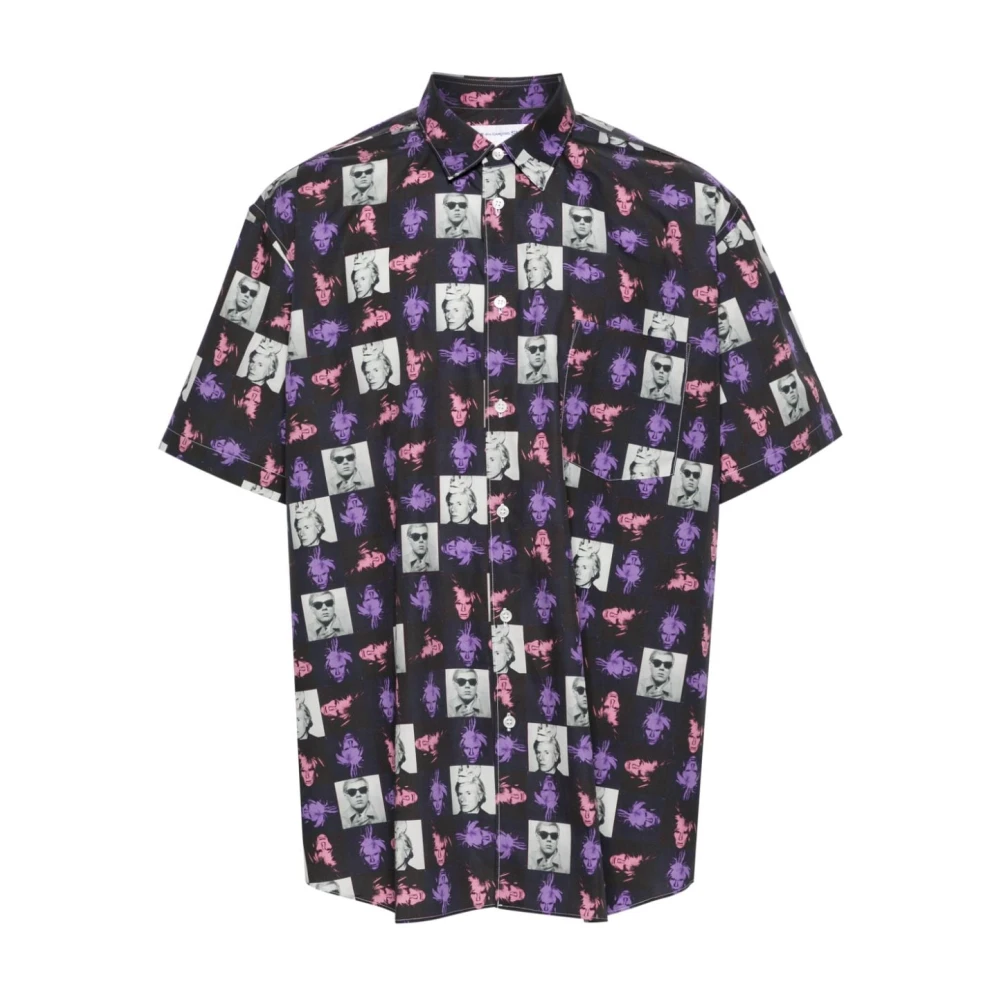 Comme des Garçons Andy Warhol Print Poplin Overhemd Purple Heren