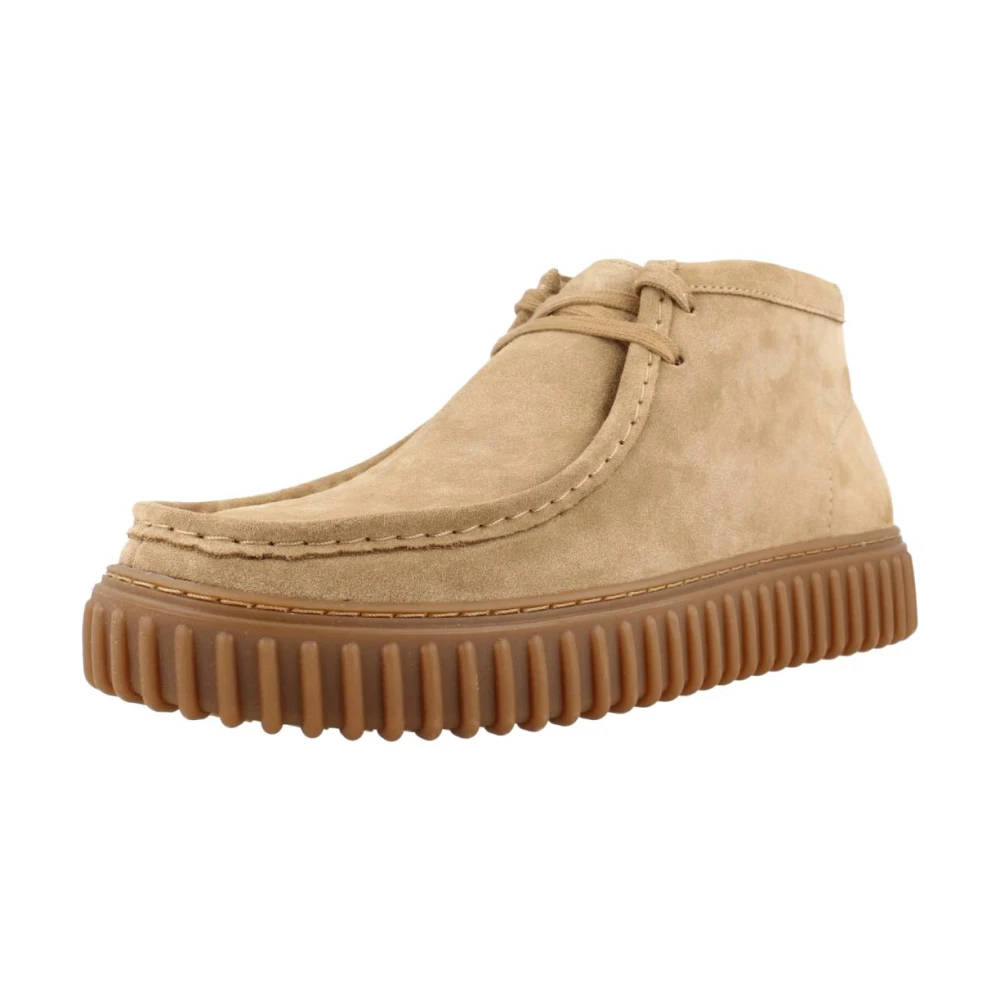 Clarks Men's Beige Torhill Hi Lace-Up Boots
