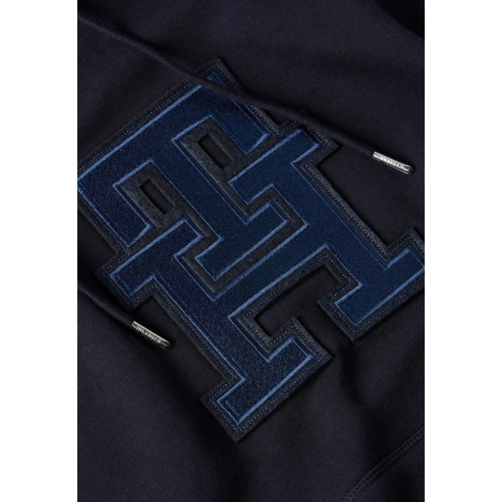 Tommy Hilfiger Monogram Applique Hoody voor Mannen Blue Heren
