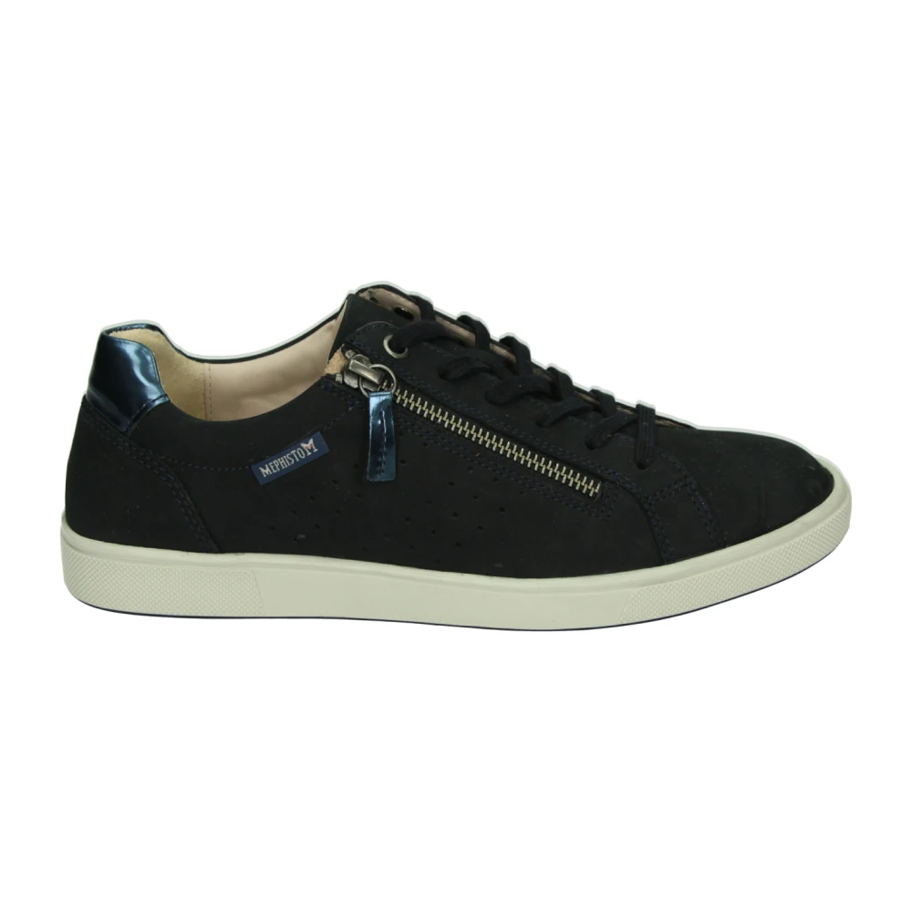 Mephisto Blauwe Sportieve Lage Schoenen met Uitneembaar Voetbed Dames Schoenen