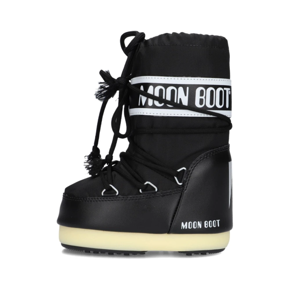 Moon Boot Ikoniska Nylon Vinter Snö Stövlar Black, Flicka