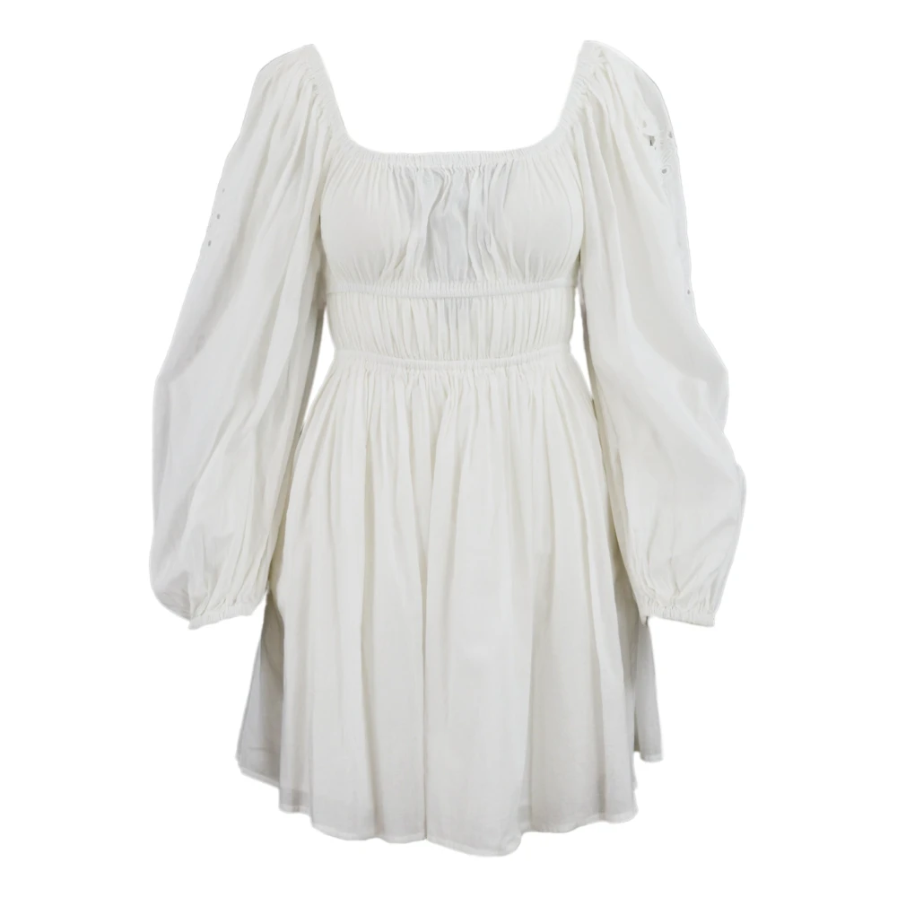 pinko Geborduurde Mousseline Jurk Losse Pasvorm White Dames
