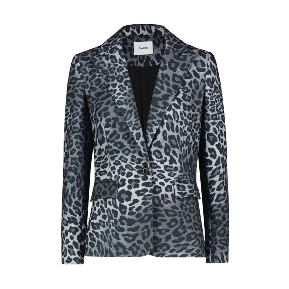 Gaudi Luipaardprint blazer voor vrouwen Gray Dames