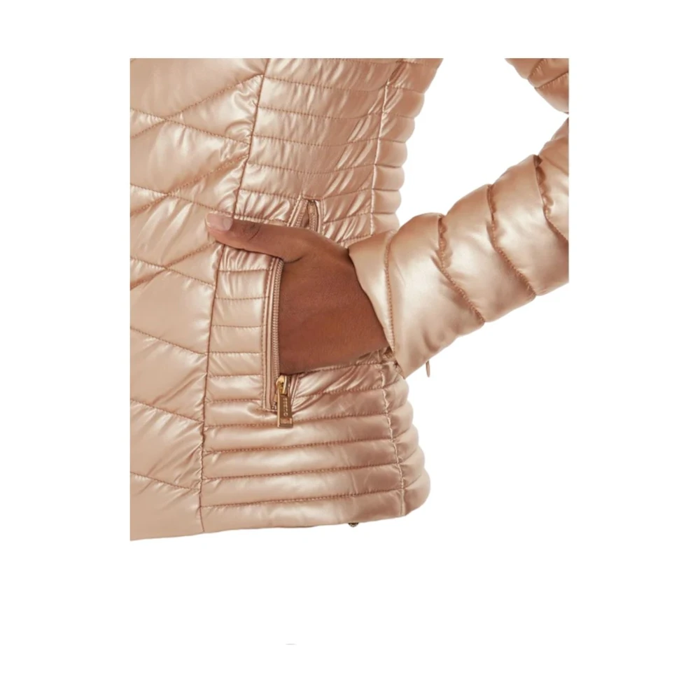 Guess Nep Leren Jas Beige Dames