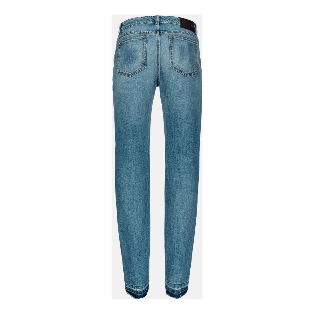 pinko Rebel Wash Straight Denim Broek Blue Dames