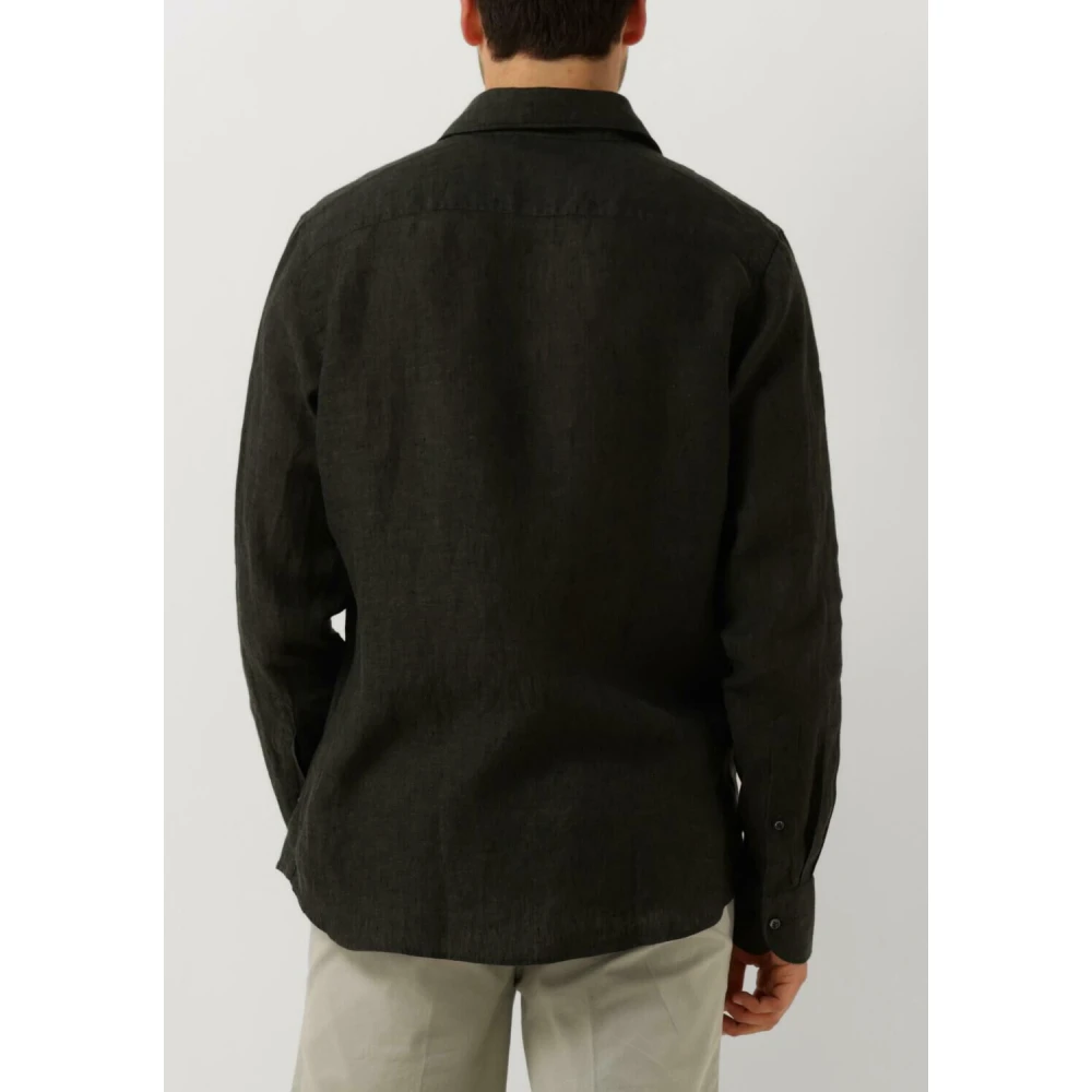 Profuomo Heren Linnen X-Cutaway Overhemd Green Heren