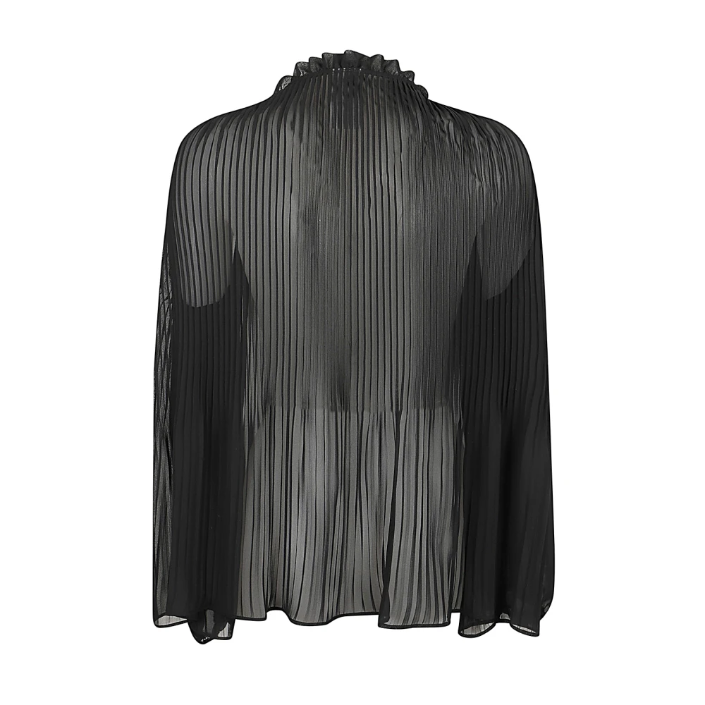 Aspesi Fladderende Top met Pofmouwen Black Dames