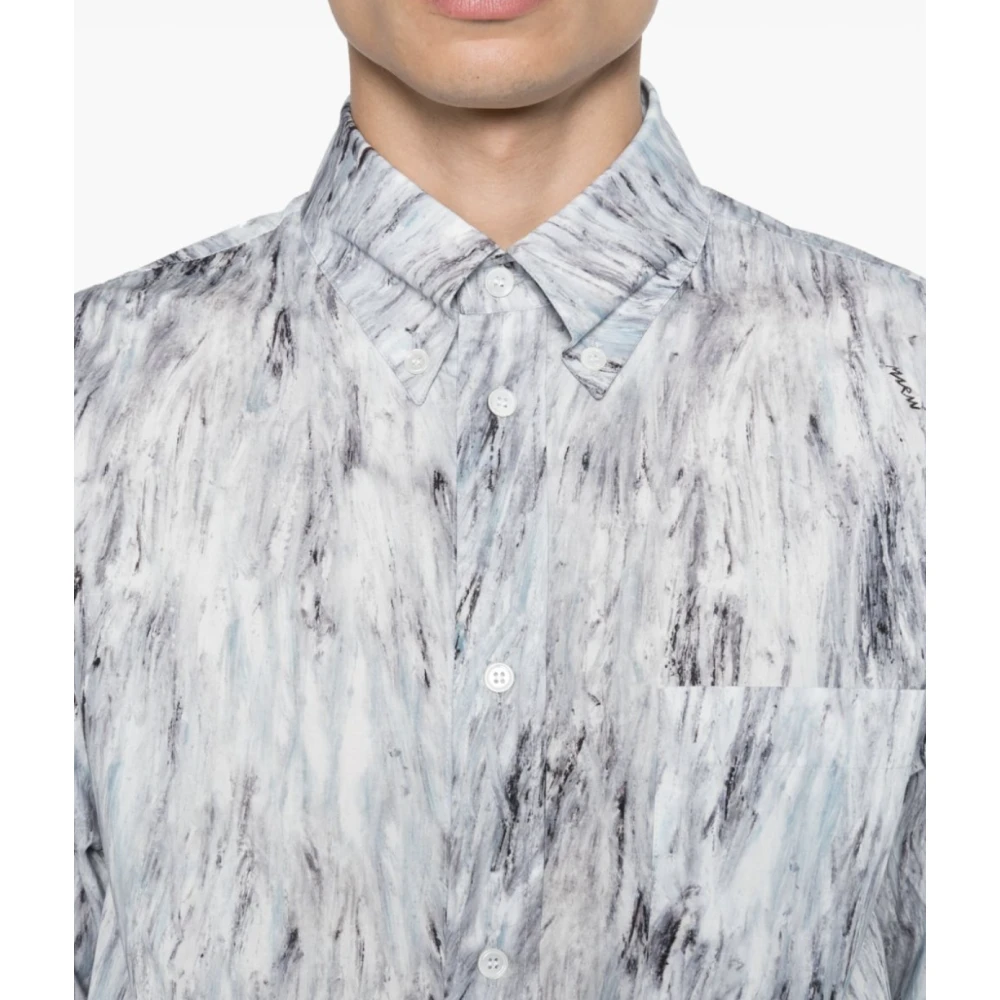 Marni Poplin Frost Overhemd Gray Heren
