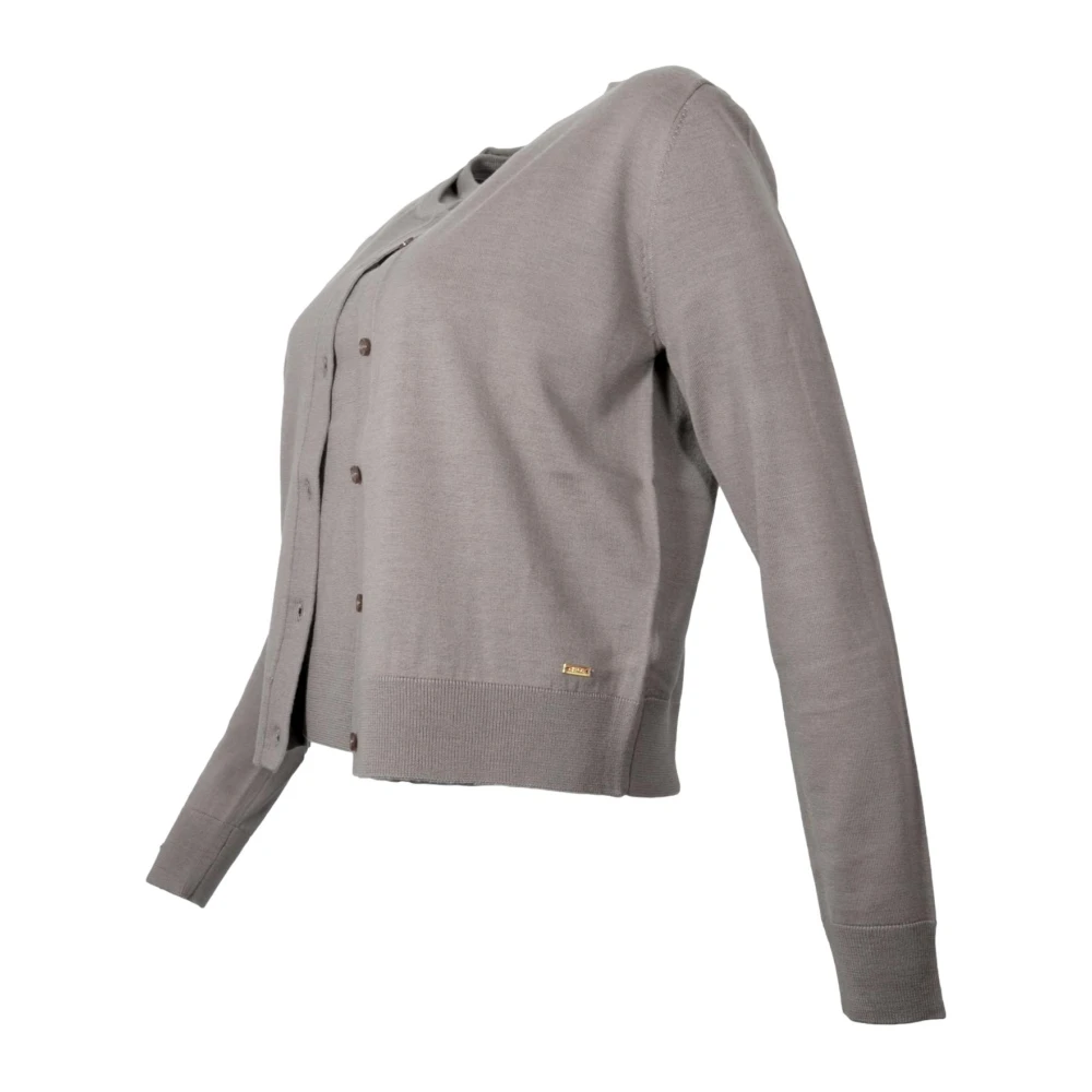 Kaos Open Gebreide Trui met Bijpassend T-shirt Gray Dames
