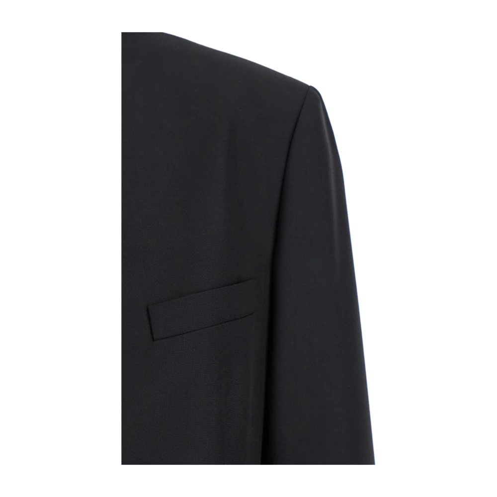 Philosophy di Lorenzo Serafini Zwarte double-breasted jas met borstzak Black Dames