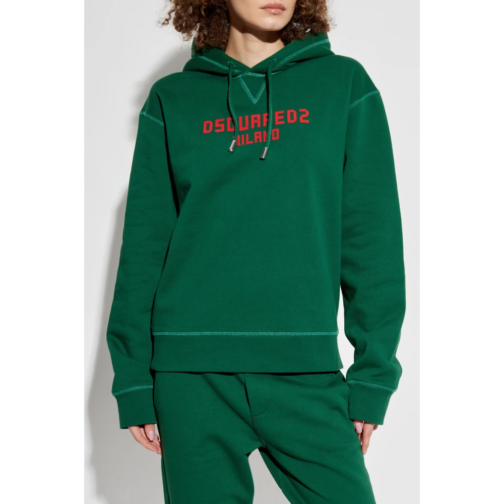 Dsquared2 Sweatshirt met logo Green Dames