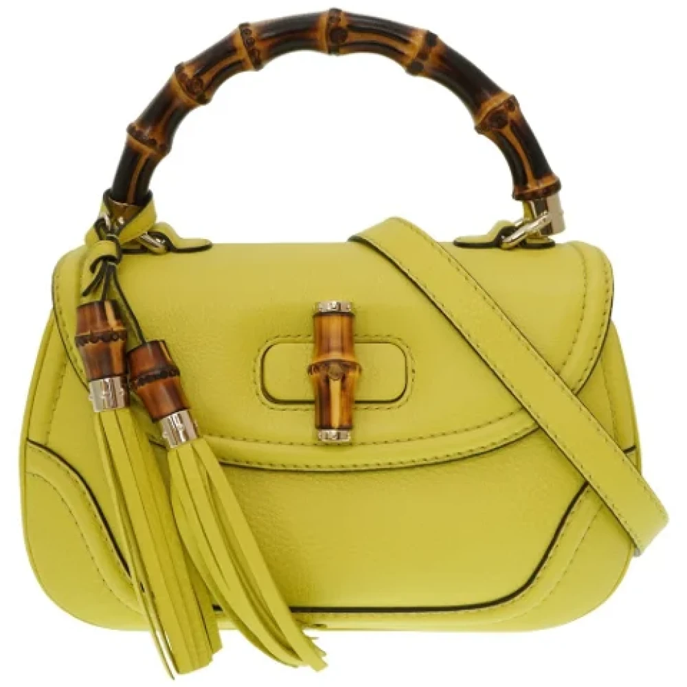 Gucci Vintage Pre-owned Leather gucci-bags Yellow Dames