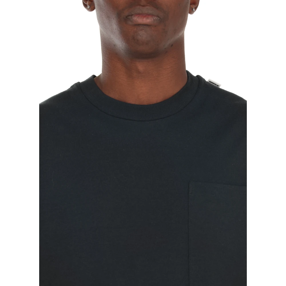 Jil Sander Blauw Katoenen T-shirt met Borstzak Blue Heren