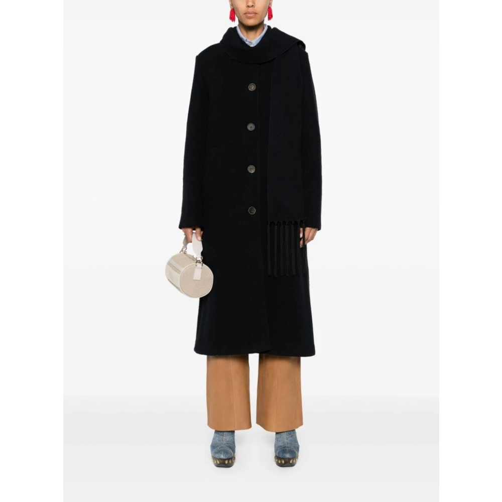 Forte Wollen Jas Sjaal Black Dames