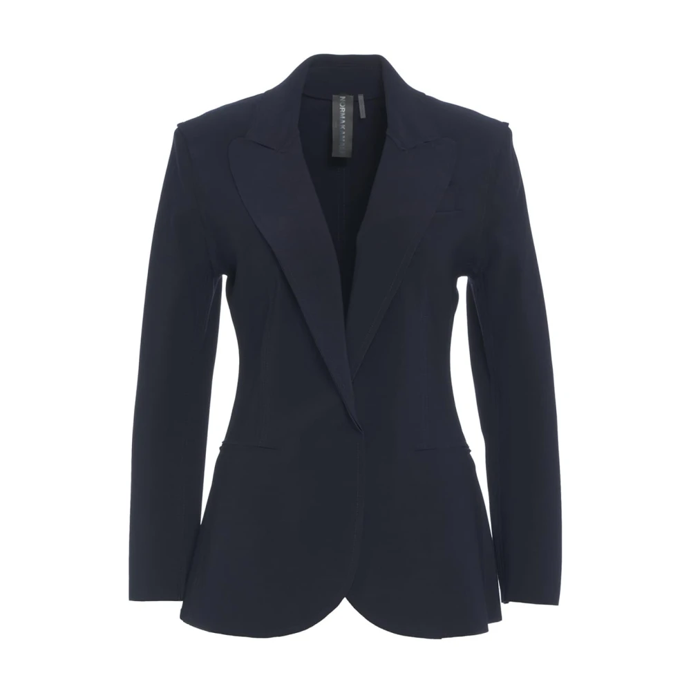Norma Kamali Blauwe Single-Breasted Blazer Chic Stijl Blue Dames