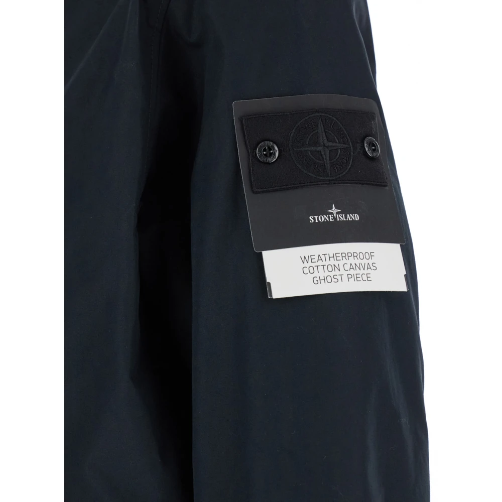 Stone Island Zwarte Katoenen Ventail Jassen Black Heren