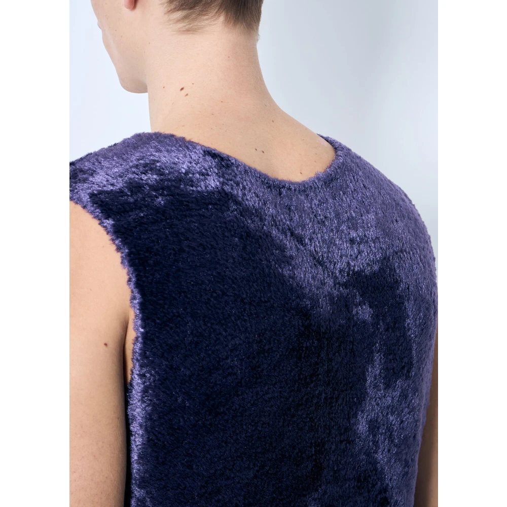 Dries Van Noten Fluffy Gebreide Top Purple Heren